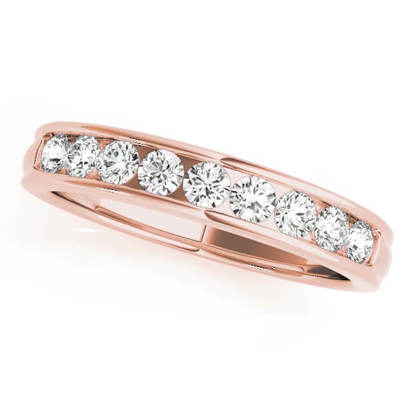 Channel Set Wedding Band (0.45 ct. tw.), Front view in rose gold
