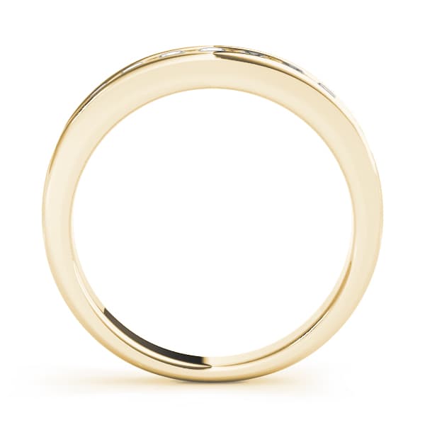 Channel Set Wedding Band (0.45 ct. tw.), Side view in yellow gold