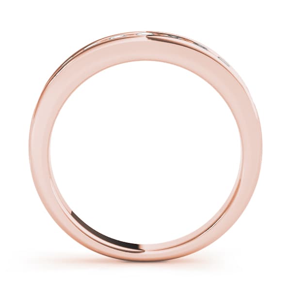 Channel Set Wedding Band (0.45 ct. tw.), Side view in rose gold