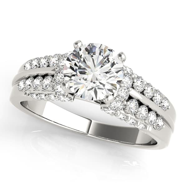 Multirow Pavé Engagement Ring — style 50480 in 10k White Gold