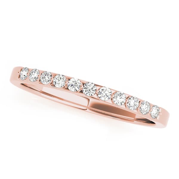 Prong Set Wedding Bands (1/8 ct. tw.), Front view in rose gold