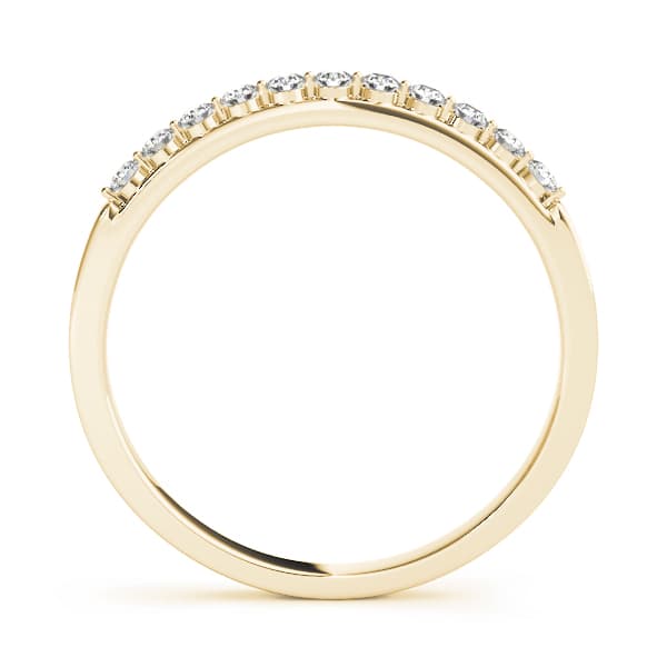 Prong Set Wedding Bands (1/8 ct. tw.), Side view in yellow gold