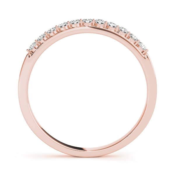 Prong Set Wedding Bands (1/8 ct. tw.), Side view in rose gold