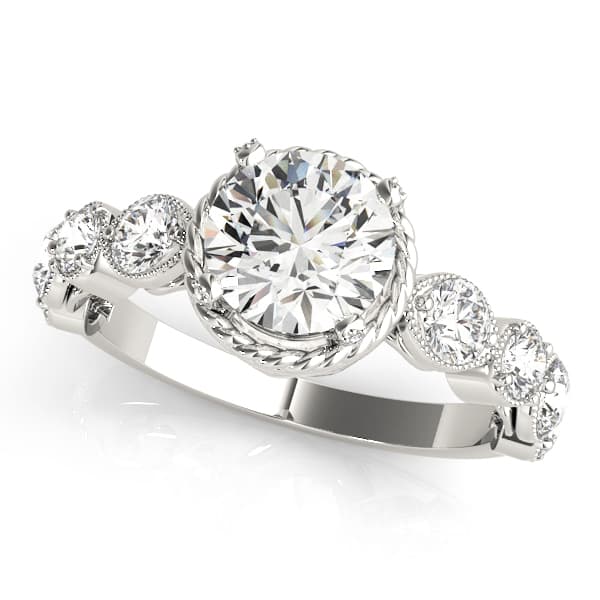 ENGAGEMENT RINGS CLUSTER SIDES — style 50484 in 10k White Gold