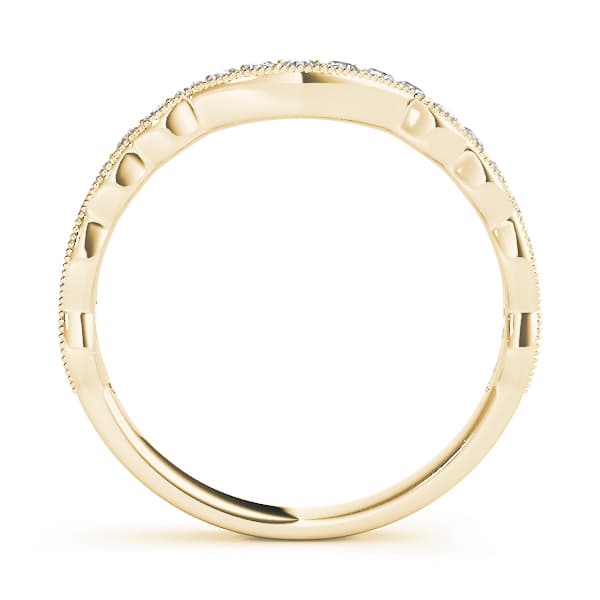 Curved Wedding Band (1/4 ct. tw.), Side view in yellow gold