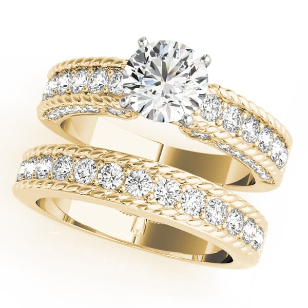 Channel Set Single Row Engagement Ring, style 50485, On hand view in yellow gold