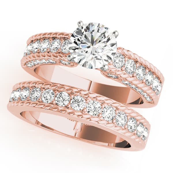 Channel Set Single Row Engagement Ring, style 50485, On hand view in rose gold