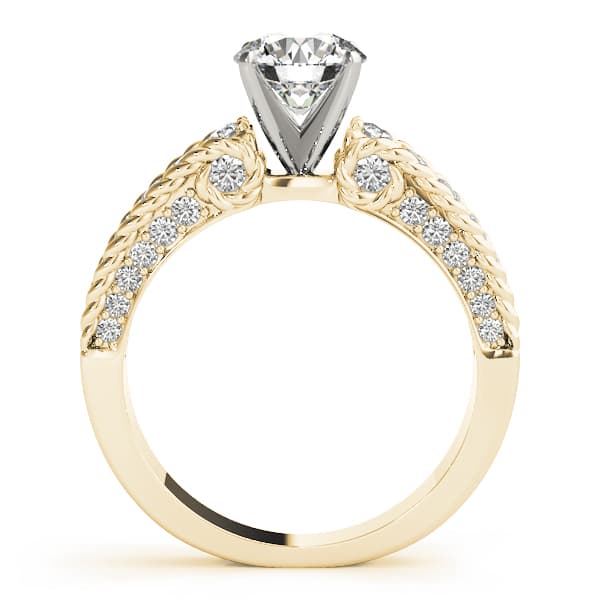 Channel Set Single Row Engagement Ring, style 50485, Side view in yellow gold