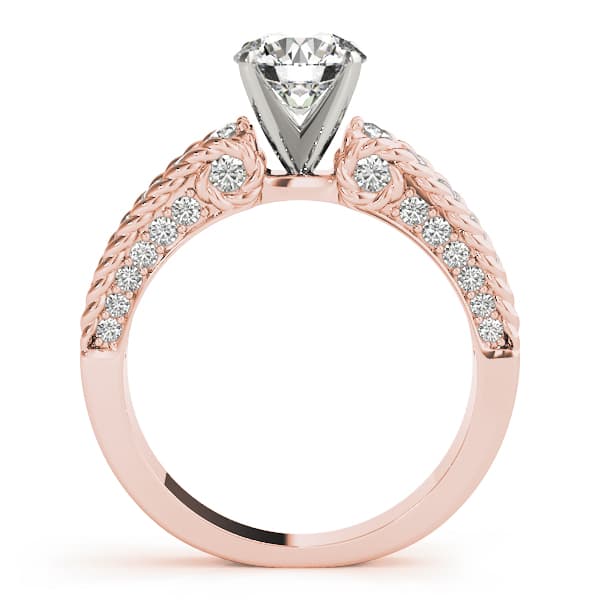 Channel Set Single Row Engagement Ring, style 50485, Side view in rose gold