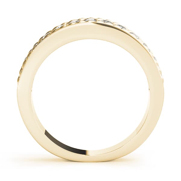 Prong Set Braided Style Wedding Bands (3/8 ct. tw.), Side view in yellow gold