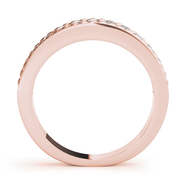 Prong Set Braided Style Wedding Bands (3/8 ct. tw.), Side view in rose gold