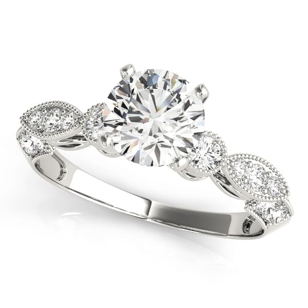Vintage Multirow Milgrain Engagement Ring — style 50486 in 10k White Gold
