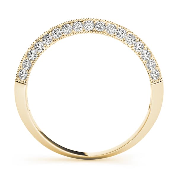 Prong Set Wedding Band (1/4 ct. tw.), Side view in yellow gold