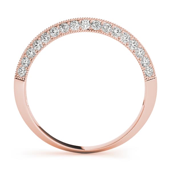 Prong Set Wedding Band (1/4 ct. tw.), Side view in rose gold