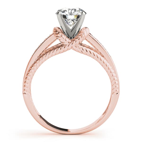 Channel Set Single Row Engagement Ring, style 50487, Side view in rose gold