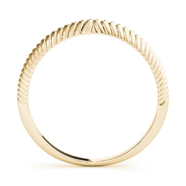 Vintage Filigree Wedding Bands, Side view in yellow gold