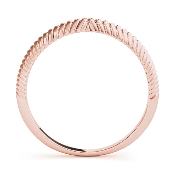 Vintage Filigree Wedding Bands, Side view in rose gold