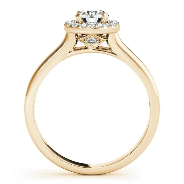 Round Halo Engagement Ring, style 50489, Side view in yellow gold