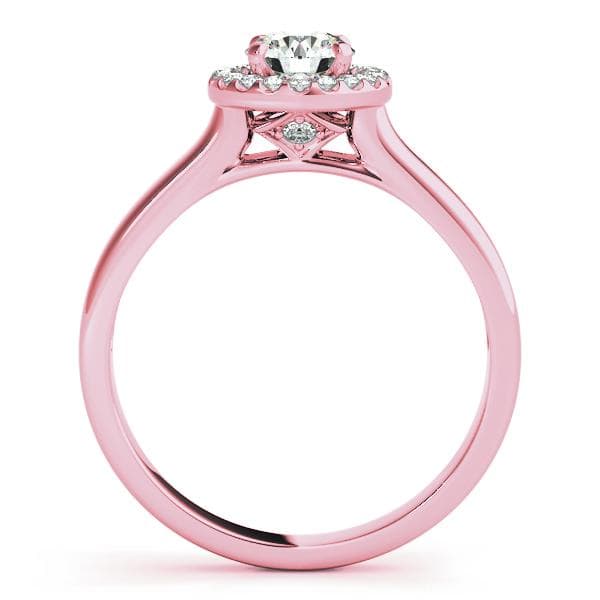 Round Halo Engagement Ring, style 50489, Side view in rose gold