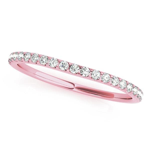 Prong Set Wedding Ring (1/8 ct. tw.), Front view in rose gold
