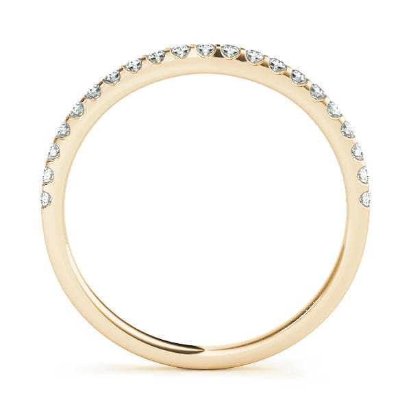 Prong Set Wedding Ring (1/8 ct. tw.), Side view in yellow gold