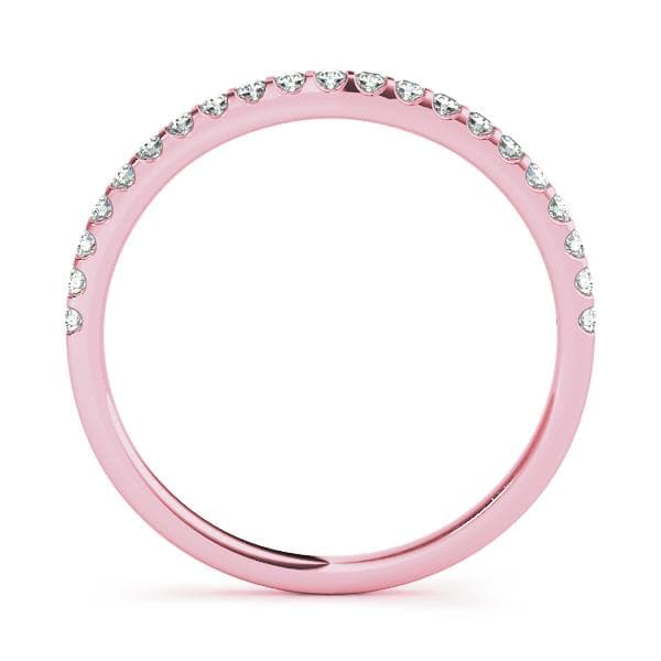 Prong Set Wedding Ring (1/8 ct. tw.), Side view in rose gold