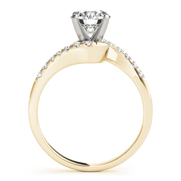 Bypass Engagement Ring, style 50490, Side view in yellow gold