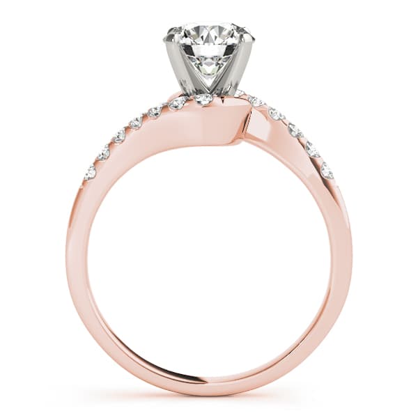Bypass Engagement Ring, style 50490, Side view in rose gold