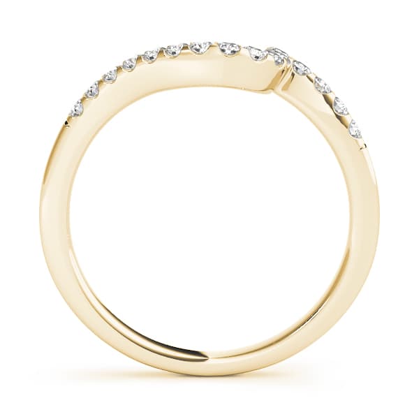 Prong Set Curved Wedding Bands (1/8 ct. tw.), Side view in yellow gold