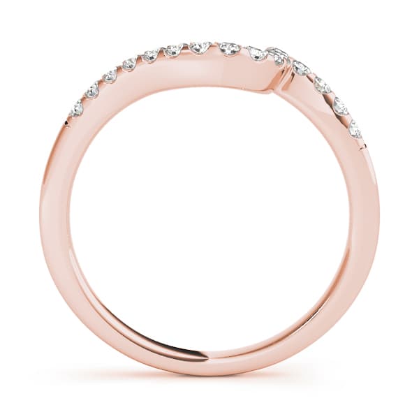 Prong Set Curved Wedding Bands (1/8 ct. tw.), Side view in rose gold