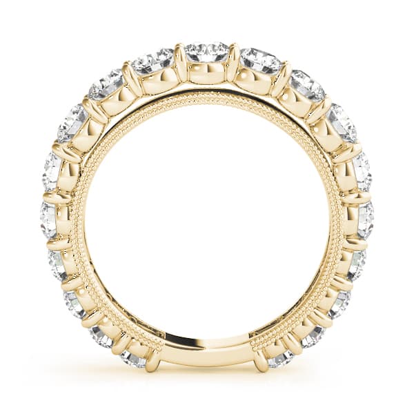 Prong Set Wedding Band (2 5/8 ct. tw.), Side view in yellow gold