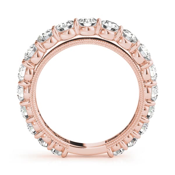 Prong Set Wedding Band (2 5/8 ct. tw.), Side view in rose gold