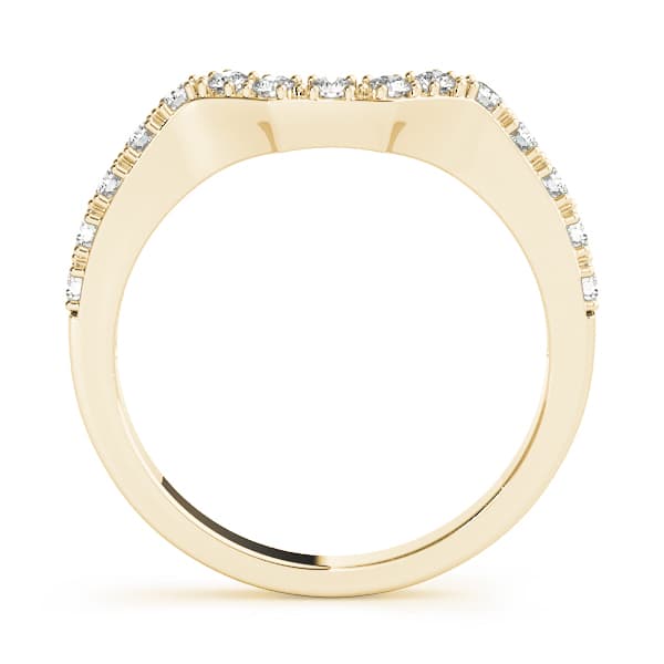 Curved Wedding Band (0.22 ct. tw.), Side view in yellow gold