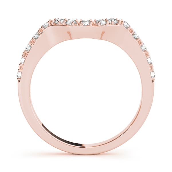 Curved Wedding Band (0.22 ct. tw.), Side view in rose gold