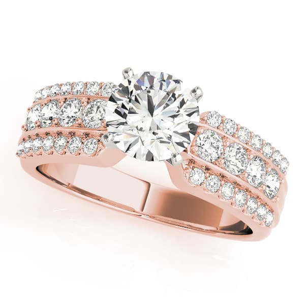 Multi-Row Engagement Ring, style 50495, Front view in rose gold