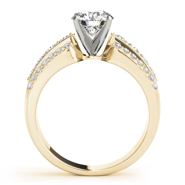 Multi-Row Engagement Ring, style 50495, Side view in yellow gold