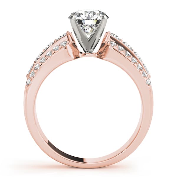 Multi-Row Engagement Ring, style 50495, Side view in rose gold