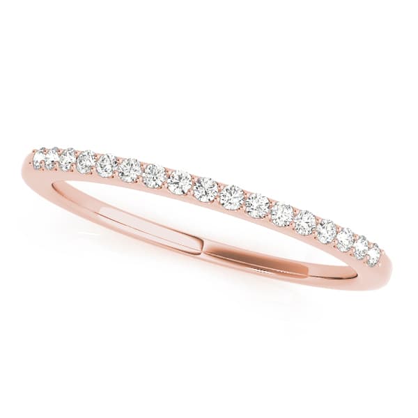 Prong Set Wedding Bands (0.09 ct. tw.), Front view in rose gold