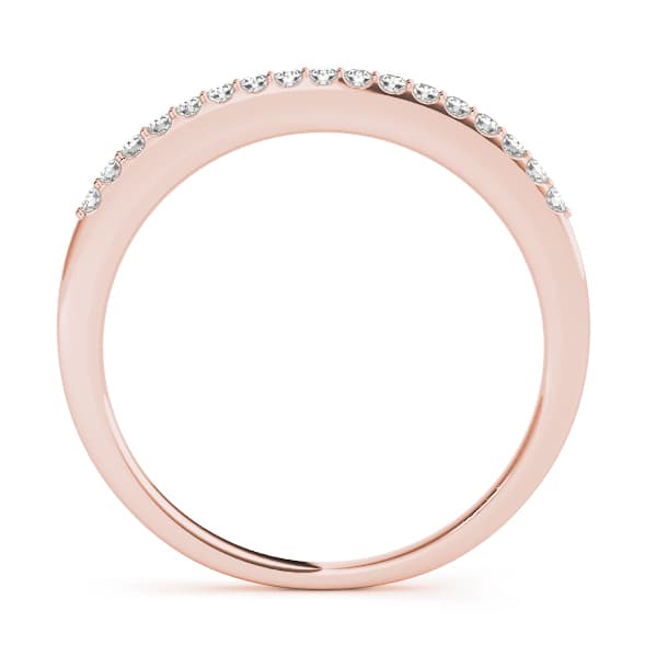 Prong Set Wedding Bands (0.09 ct. tw.), Side view in rose gold