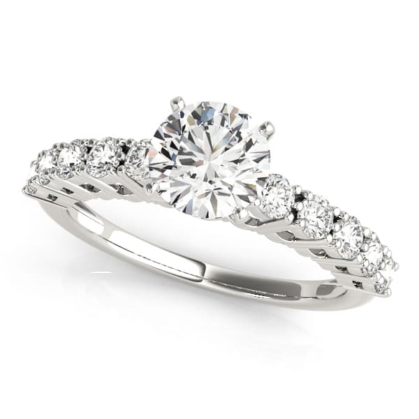 ENGAGEMENT RINGS SINGLE ROW PRONG — style 50496 in 10k White Gold