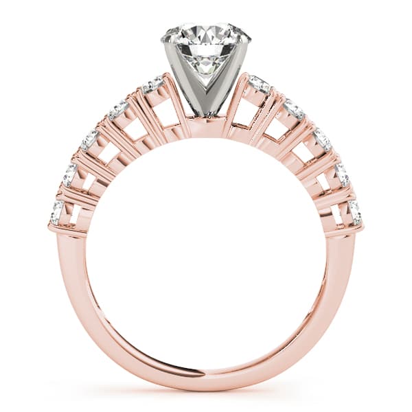 Single Row Prong Engagement Ring, style 50496, Side view in rose gold