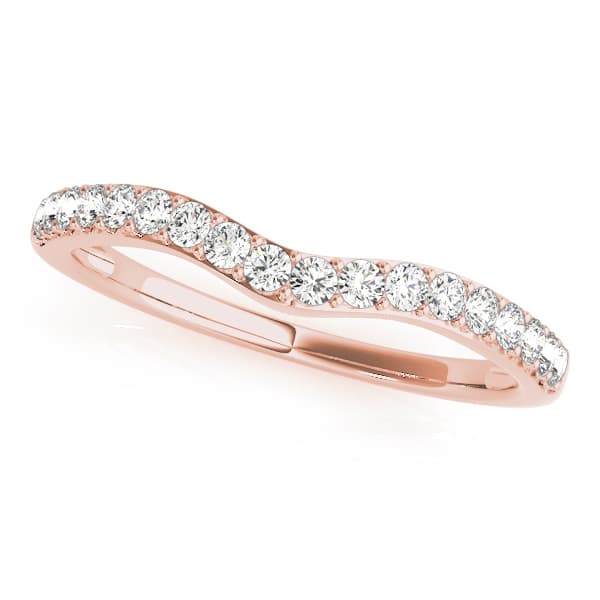 Curved Wedding Band (3/8 ct. tw.), Front view in rose gold