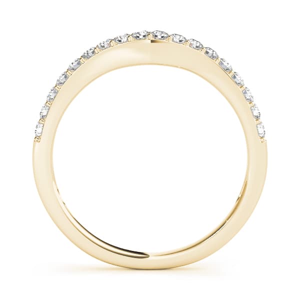 Curved Wedding Band (3/8 ct. tw.), Side view in yellow gold
