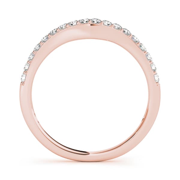 Curved Wedding Band (3/8 ct. tw.), Side view in rose gold