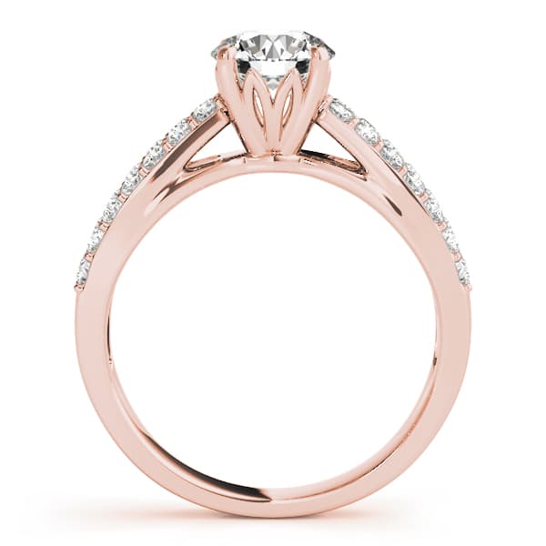 Multi-Row Prong Set Engagement Ring, style 50497, Side view in rose gold