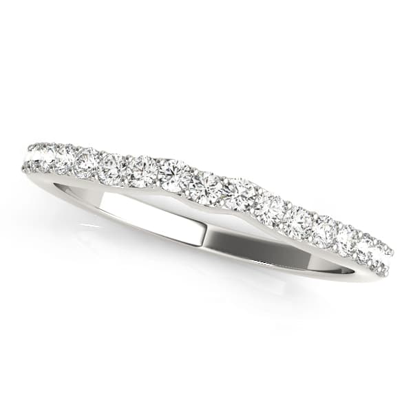 Shared Prong Curved Wedding Bands — View 1