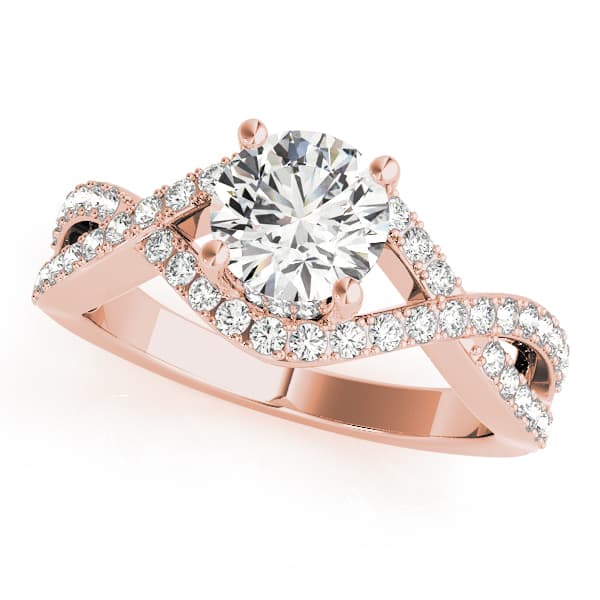 Multi-Row Engagement Ring, style 50498, Front view in rose gold