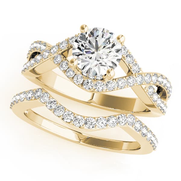 Multi-Row Engagement Ring, style 50498, On hand view in yellow gold