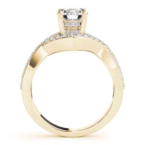 Multi-Row Engagement Ring, style 50498, Side view in yellow gold