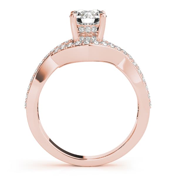 Multi-Row Engagement Ring, style 50498, Side view in rose gold
